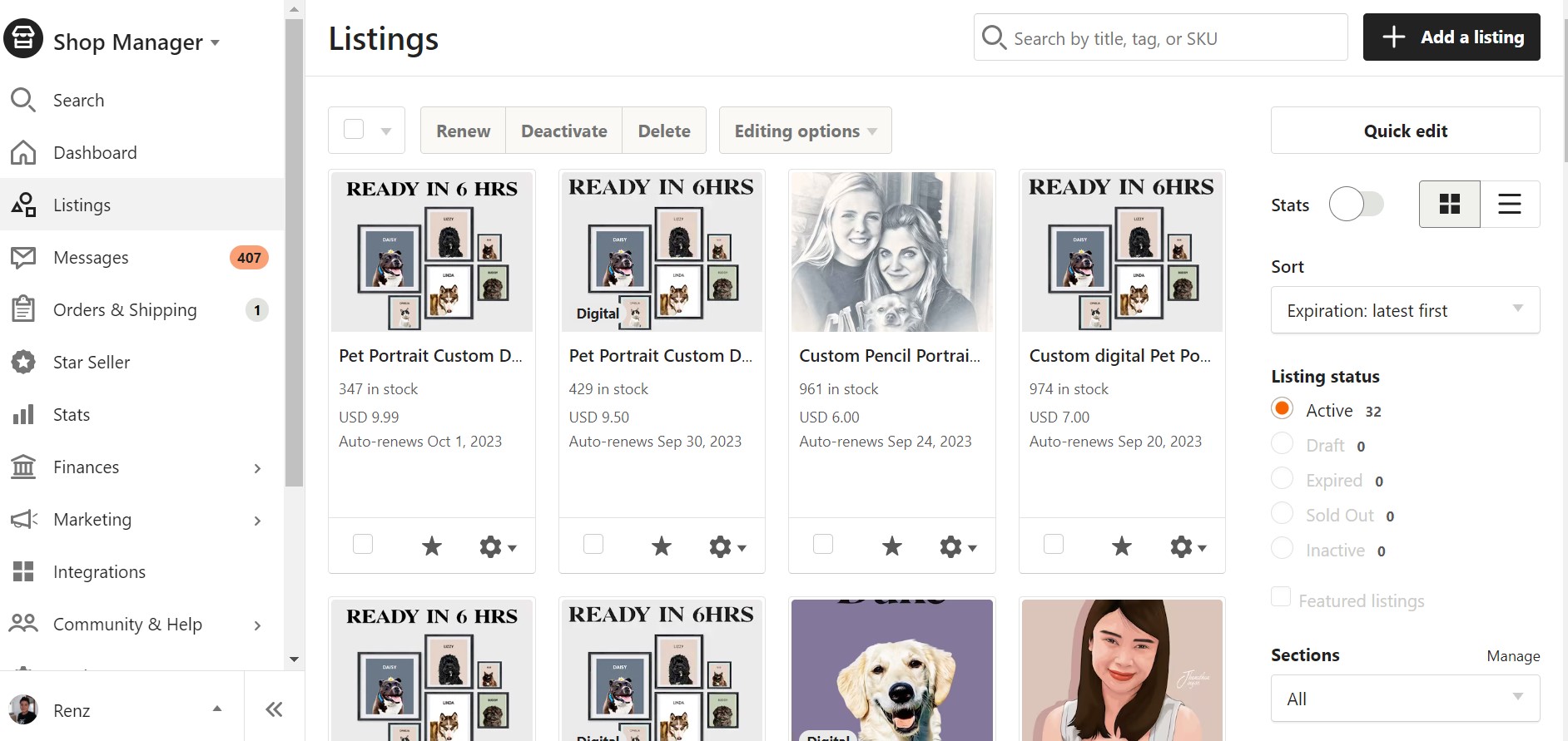 Etsy projects